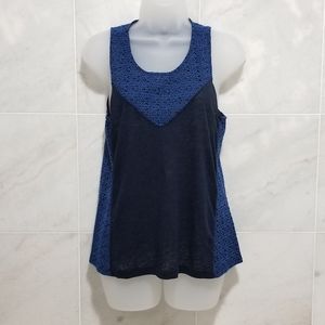 Banana Republic Blue Eyelet Trim Tank Top S